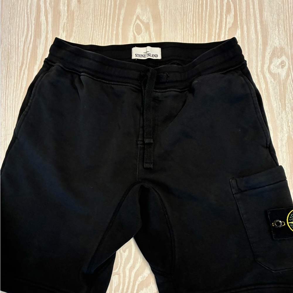 Black Cotton Fabric Shorts - Small